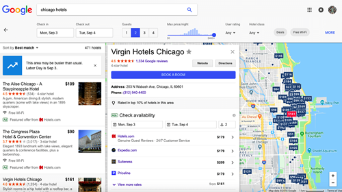 Google Chicago Hotels Paid Ads